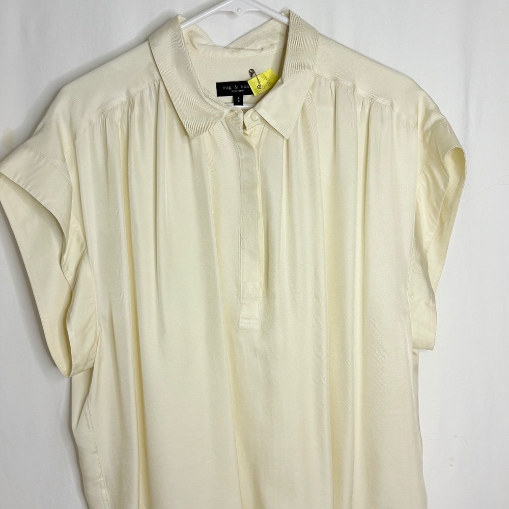 RAG & BONE “Robin” silk blend top, Ivory, sz L